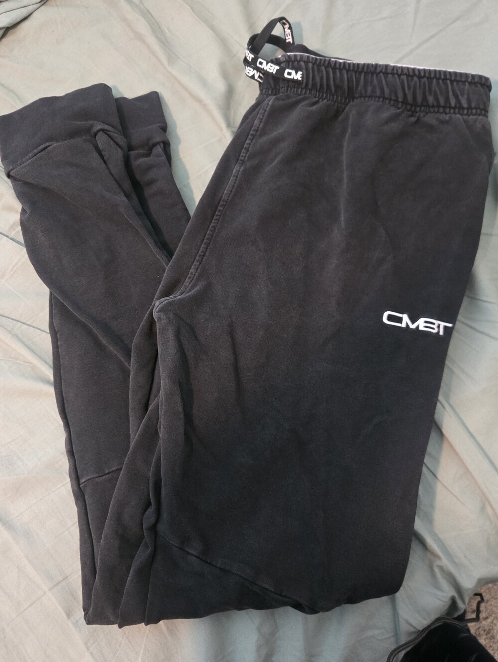 Combat Iron Apparel CMBT Vintage Wash Joggers - Faded Black (Medium)
